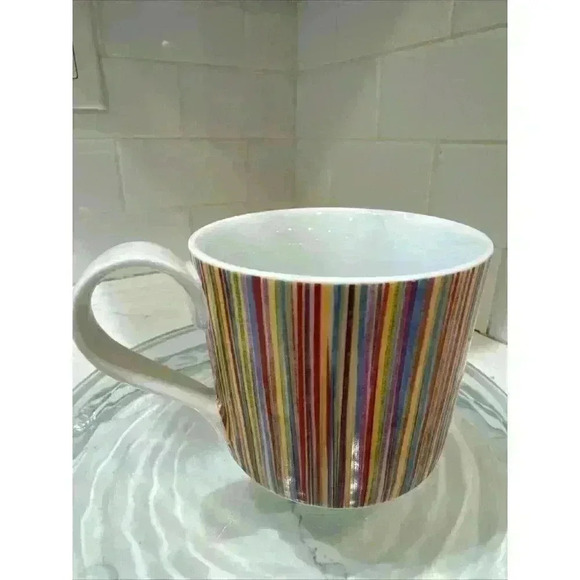Starbucks Vertical Rainbow Stripe Mug 13oz Pre-owned 2008 Retired - Picture 6 of 10